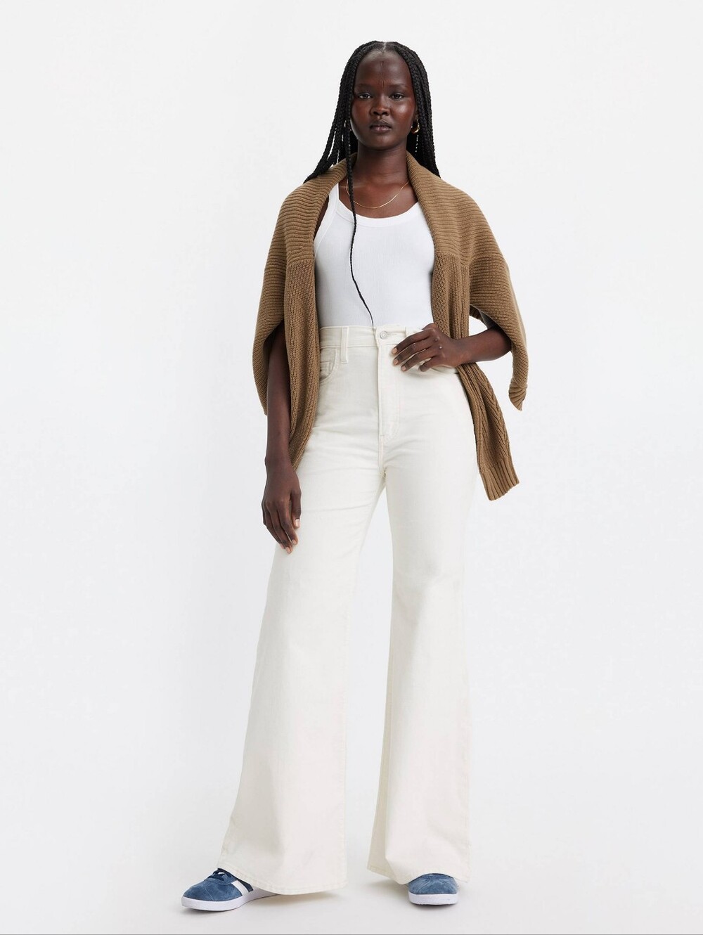 Levis Ribcage Bell Corduroy Cream
